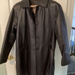 Excelled Collection leather fully lined leather coat